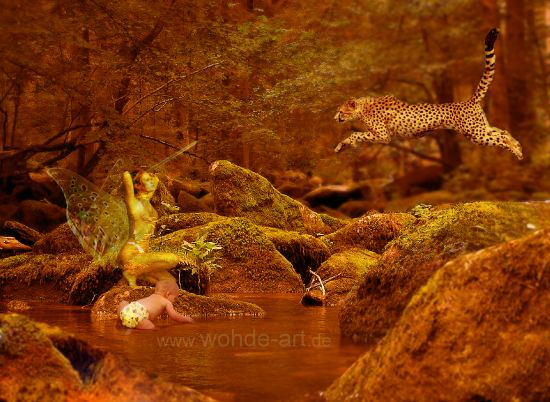 Schutzengel_mit_Baby_im_Wald_Angriff_des_Leoparden